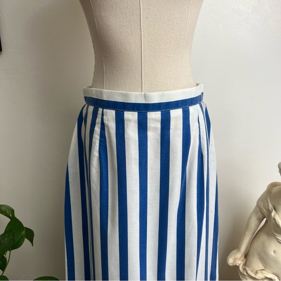 Vintage 90s Bold Striped Summer Midi Skirt - Picture 2 of 8